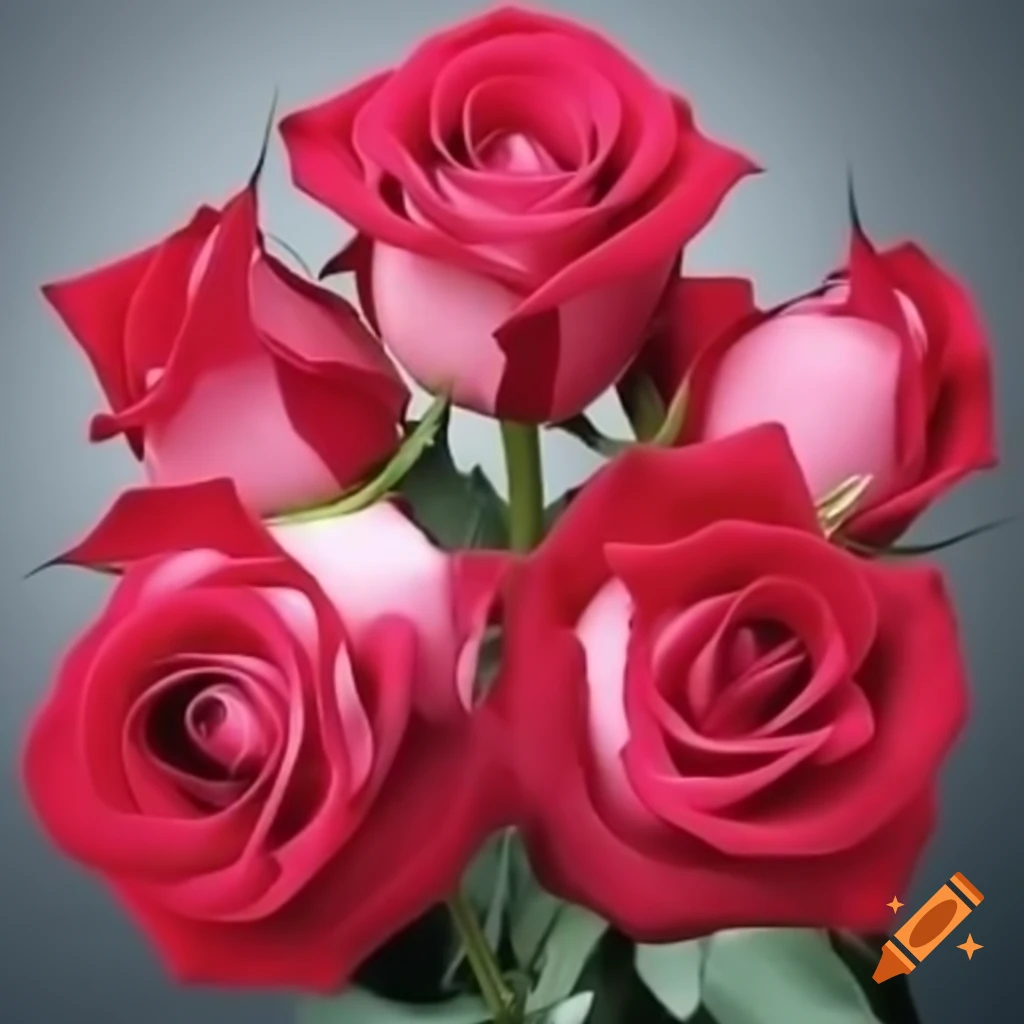 Freshly bloomed roses in vibrant colors