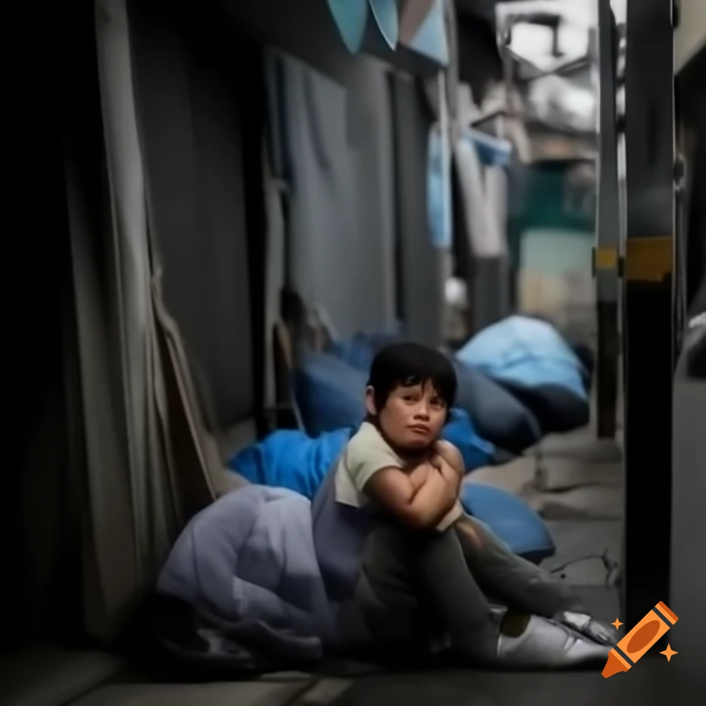 Young Asian person experiencing homelessness