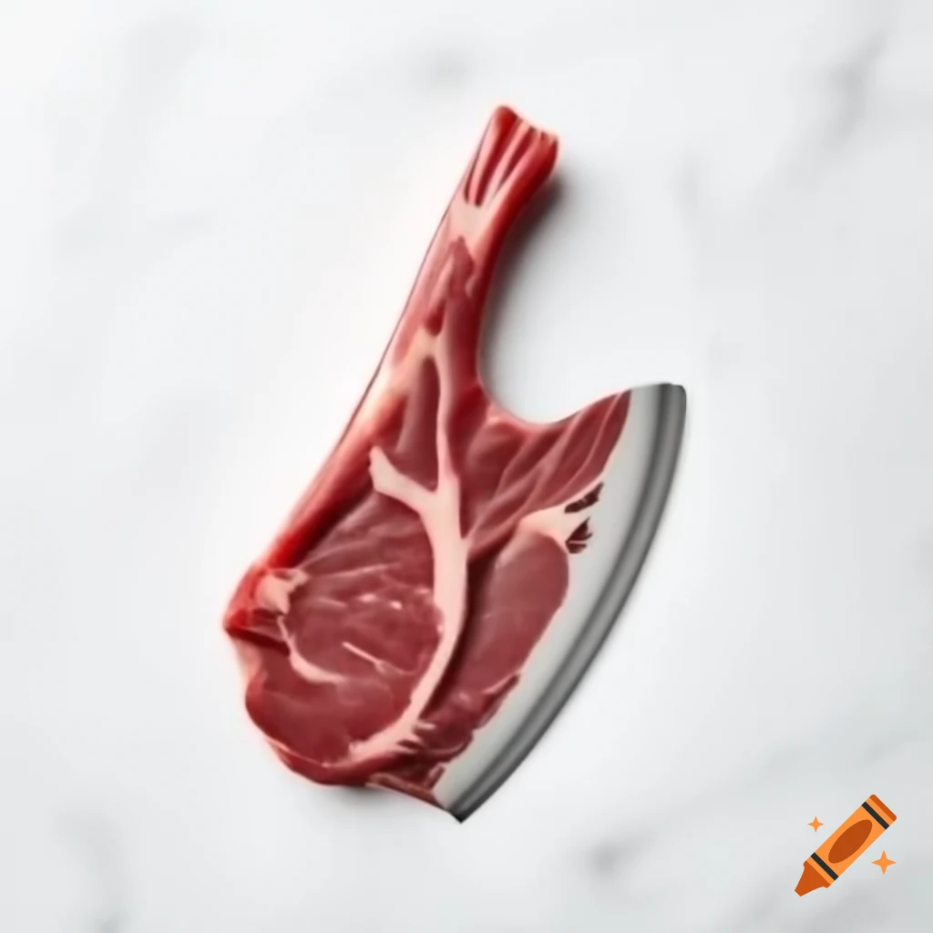 Medieval fantasy meat cleaver on white background