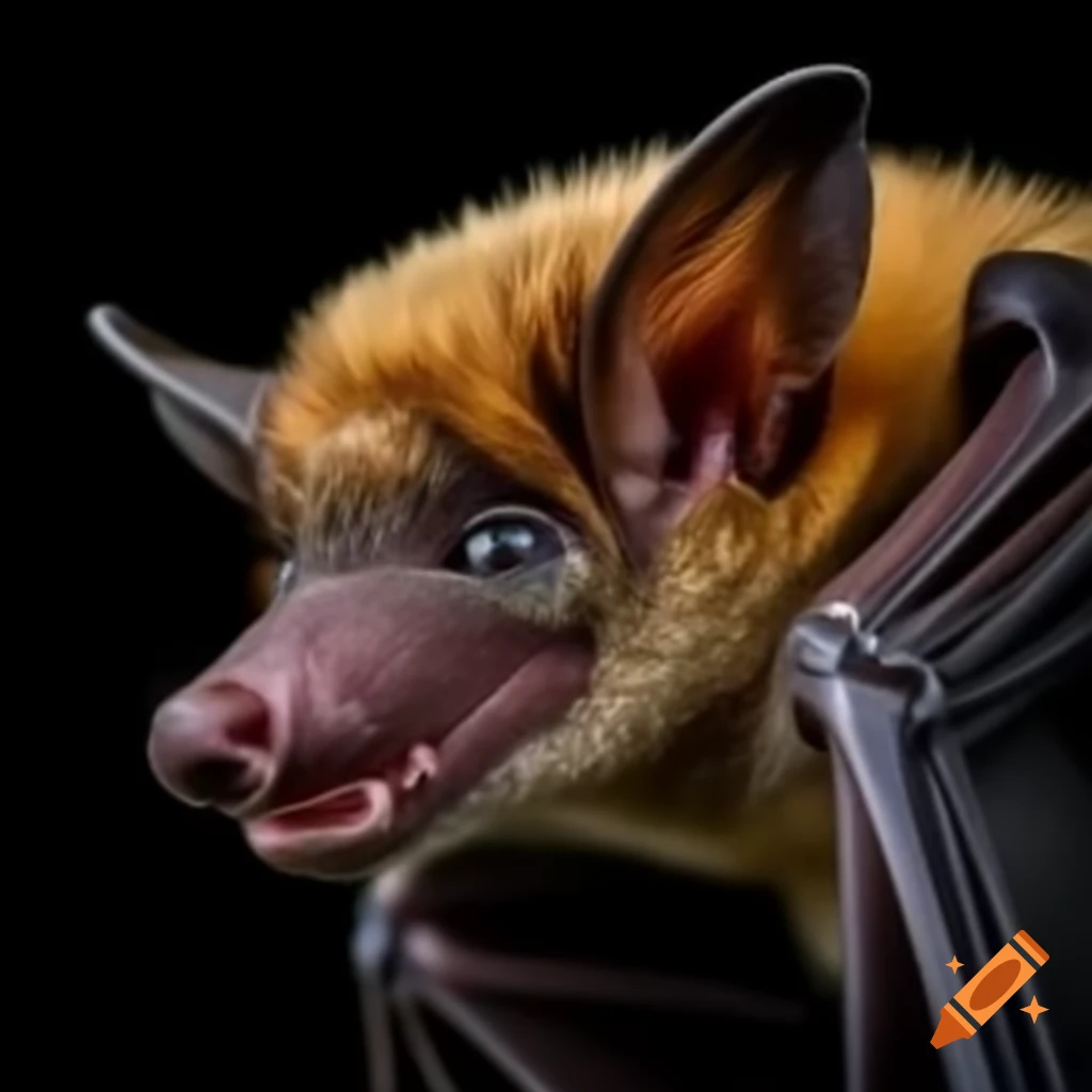 Giant bat featuring shepherd dog's face