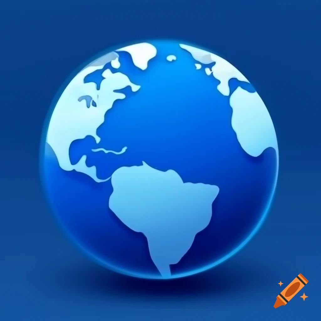 Minimalistic design of the blue earth on craiyon
