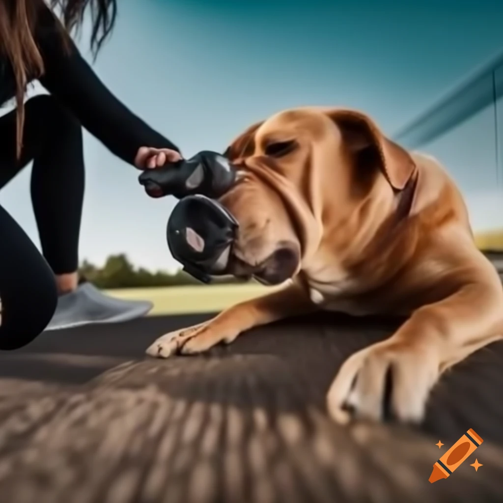 Dog humorously mimicking human exercises from fitness video