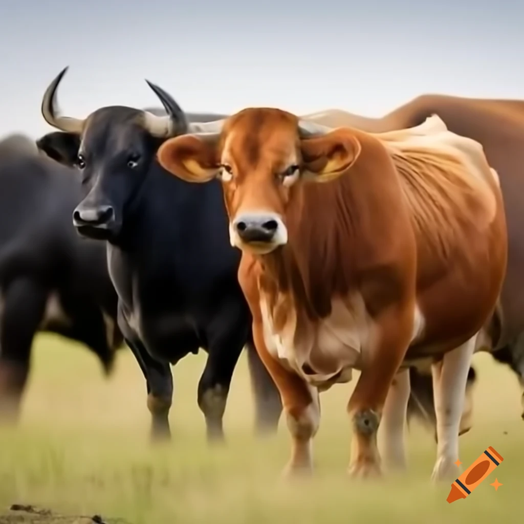Cattle and carabao in a field setting