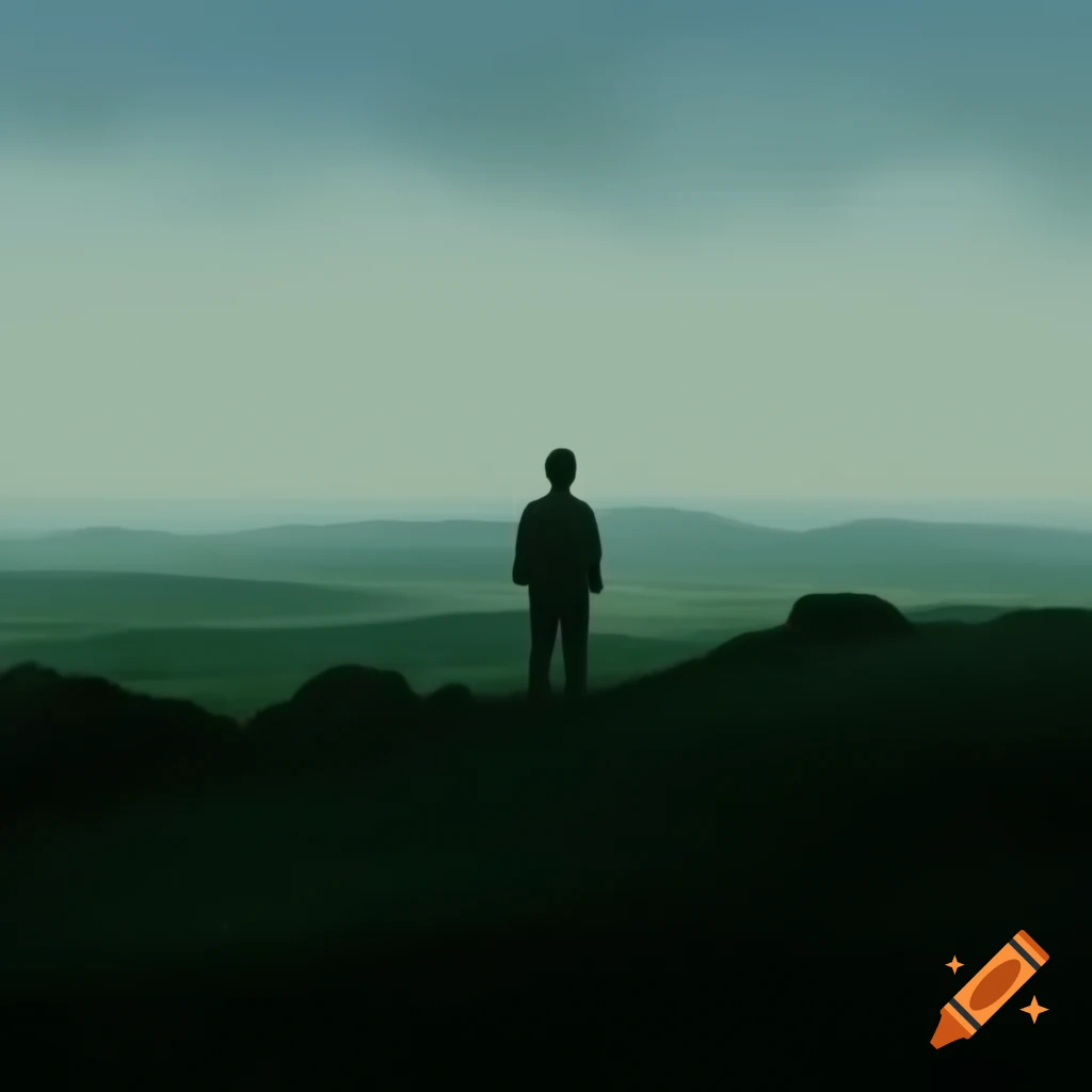 Landscape view featuring an Asian man in the background