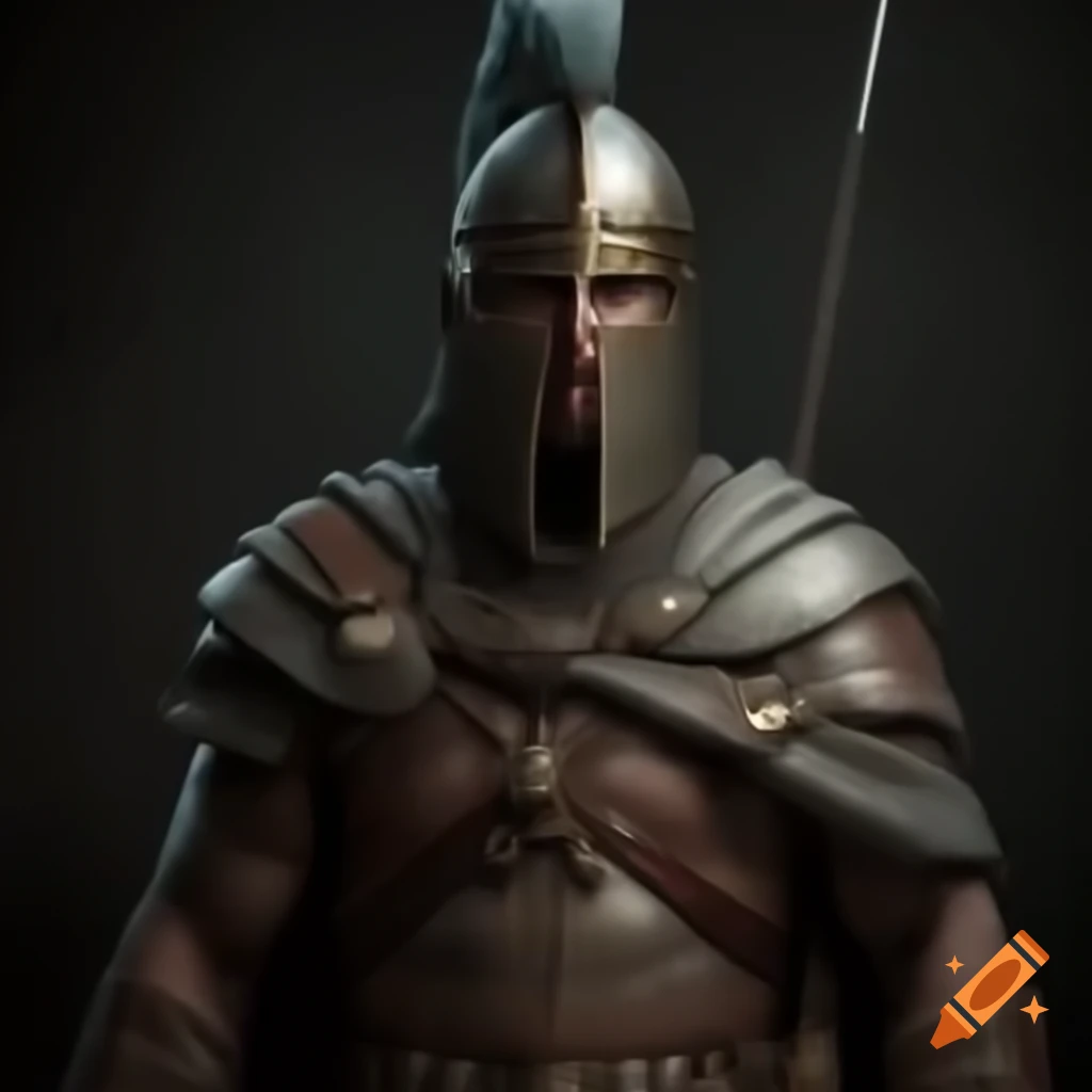 Full body view of warrior in Nordic and Celtic inspired armor