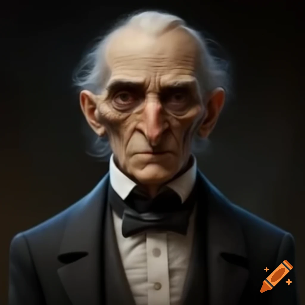 Worn and disheveled human servant in tuxedo