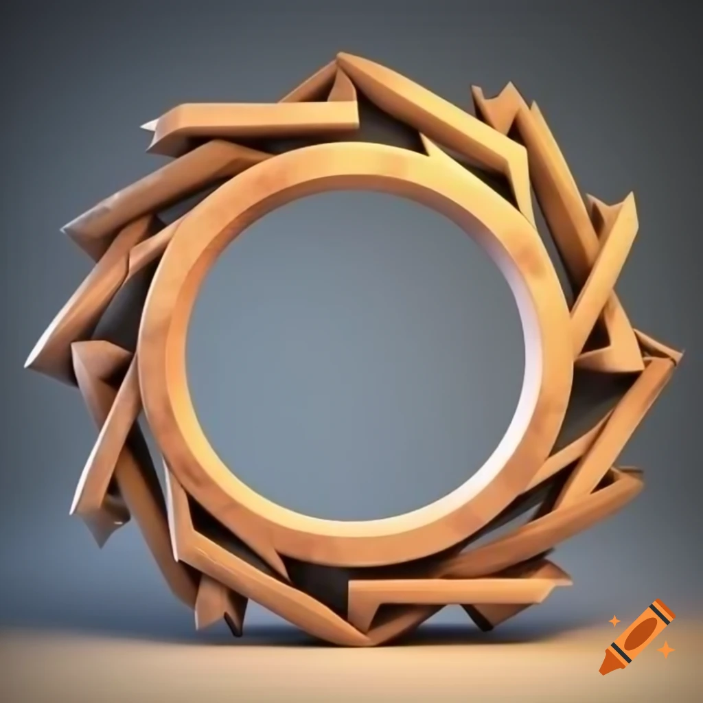 3D wood round frame design for casual game