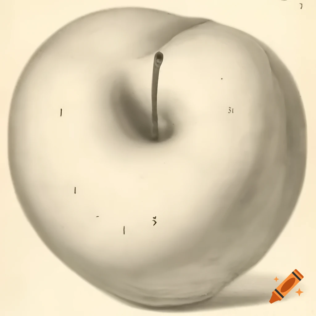 18th century chromolithograph of an apple core
