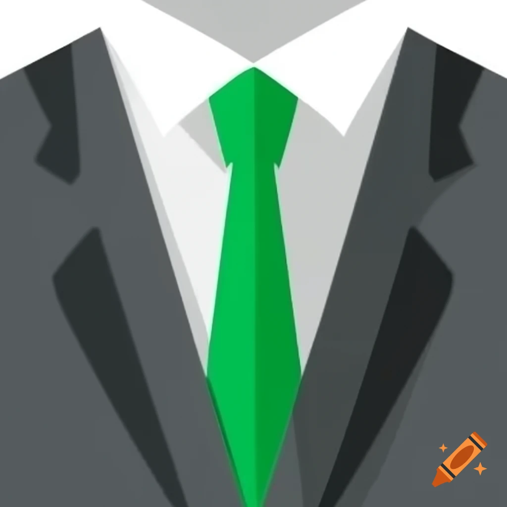 Vector illustration of green tie with black suit