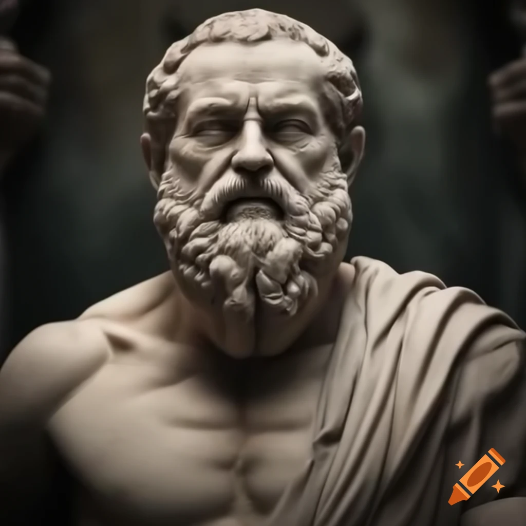Realistic stone statue of Plato