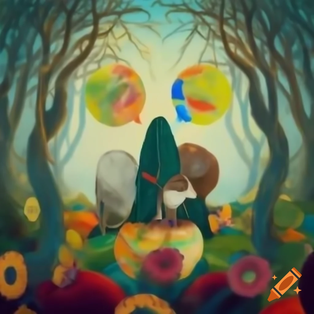 Nonrepresentational art poster showcasing sustainable artistry