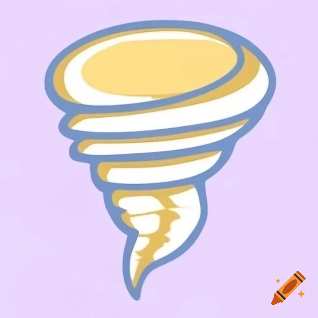 Minimalistic logo design featuring a cake tornado