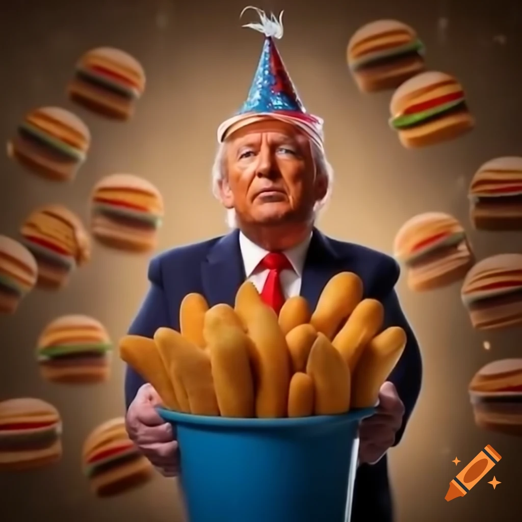 Donald Trump In Zero Gravity Surrounded By Corn On Craiyon