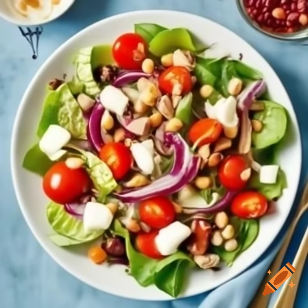 Healthy salad with fresh vegetables