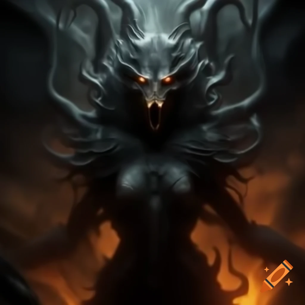 Shadowy female monster embodying despair and fear of enemies