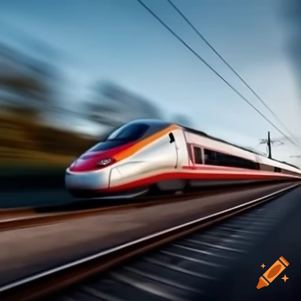 High-speed train in motion