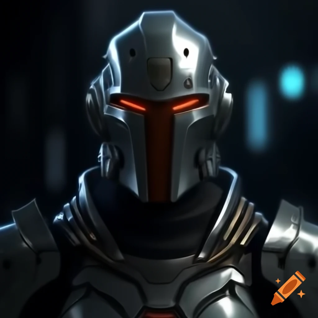 Futuristic knight in advanced armor