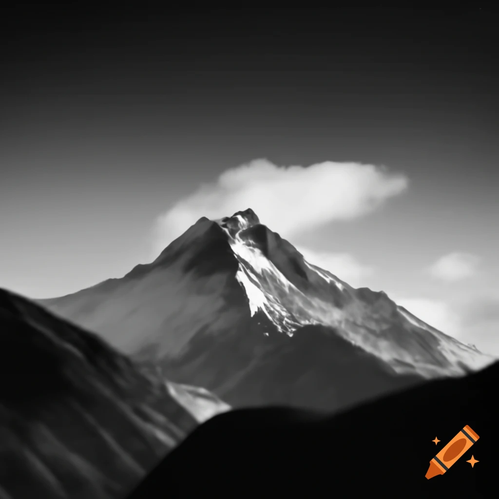Black and white mountains