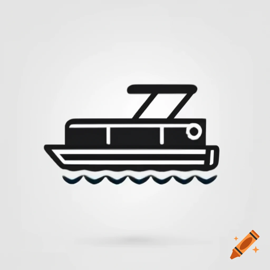 minimalist-black-icon-of-pontoon-boat-on-white-background-on-craiyon