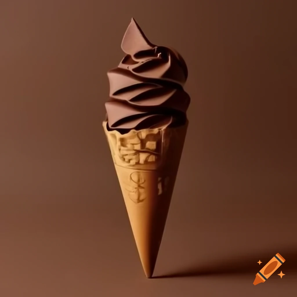 Chocolate brown cone featuring gold accents