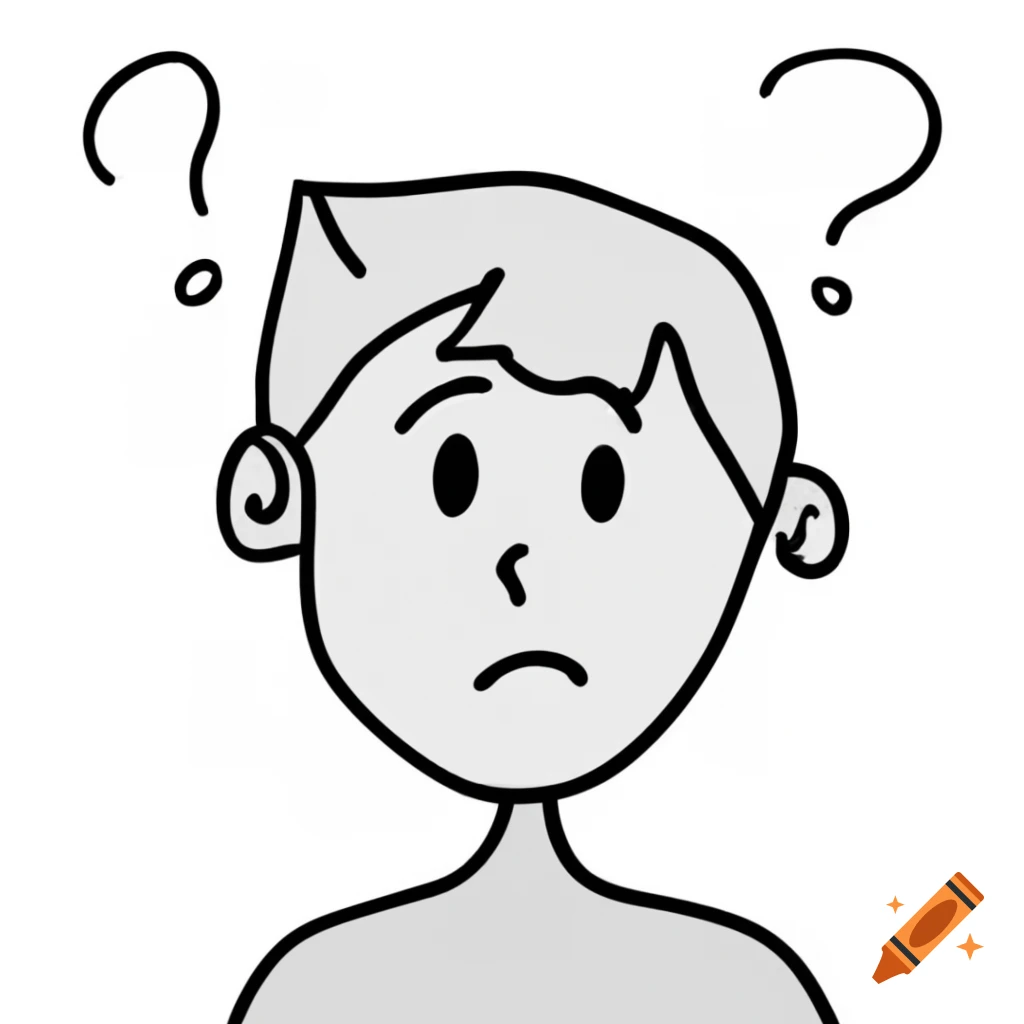 Confused person against white background