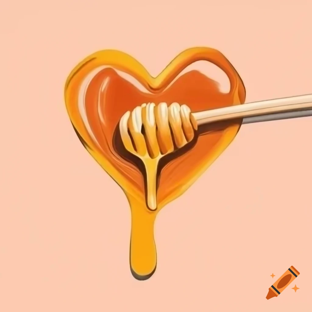 Honeycomb and heart shape, symbolizing sweetness and love