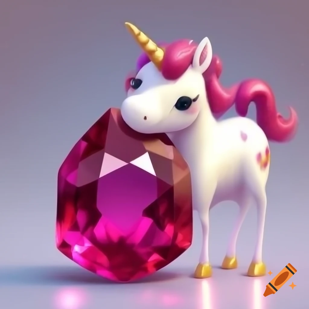Ruby gem next to a unicorn