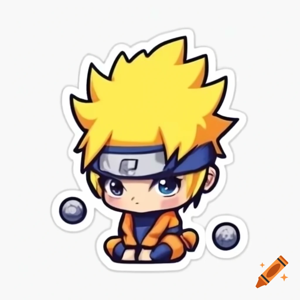 Cute Naruto character sticker design