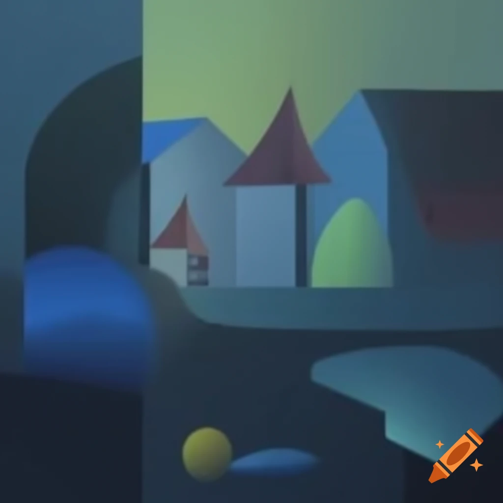 Surrealist abstract scene inspired by Belmer