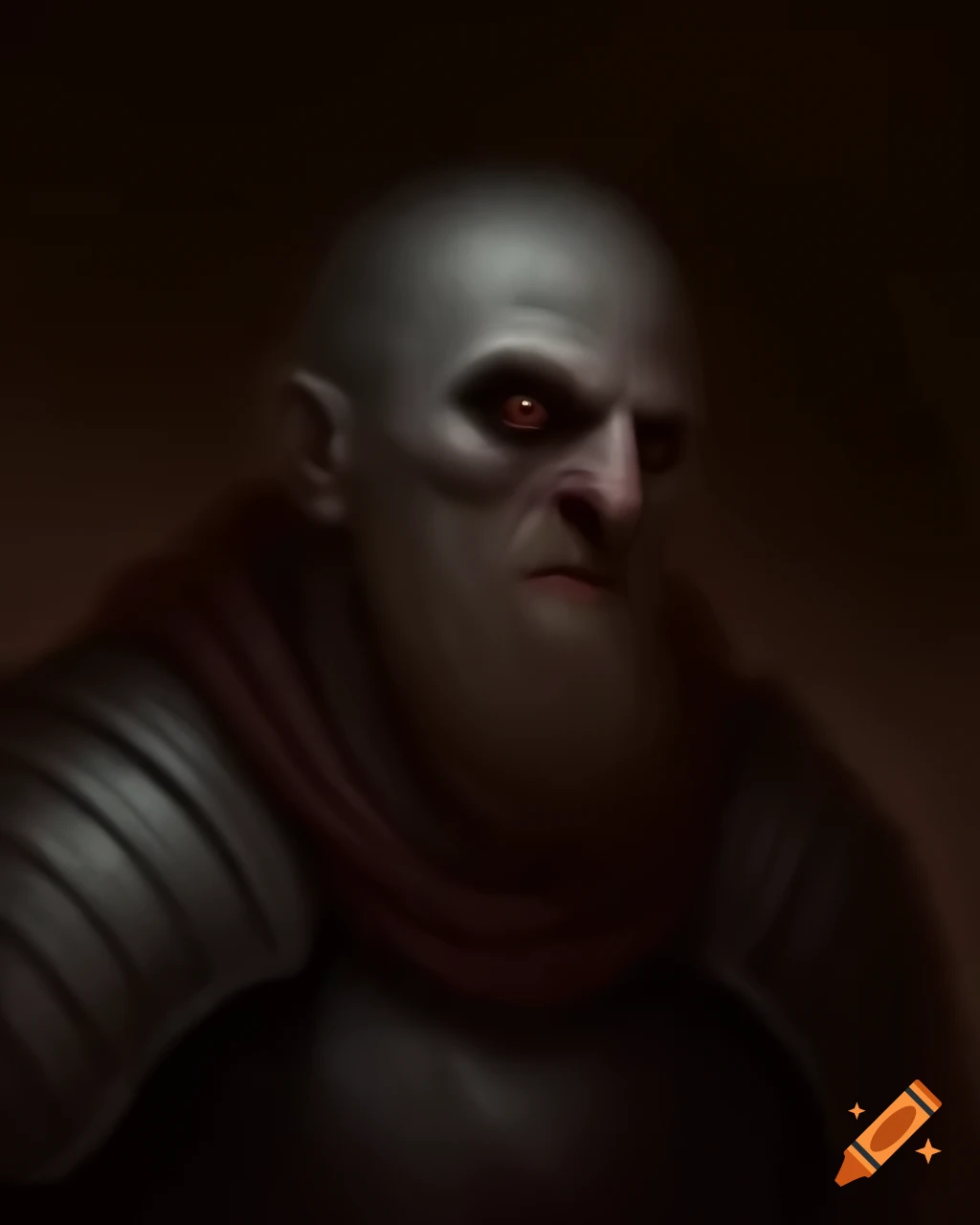 Creepy portrait of a medieval soldier