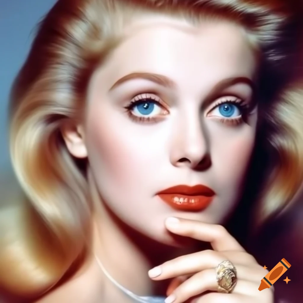 Hyper-realistic portrait of a beautiful European actress from 1963