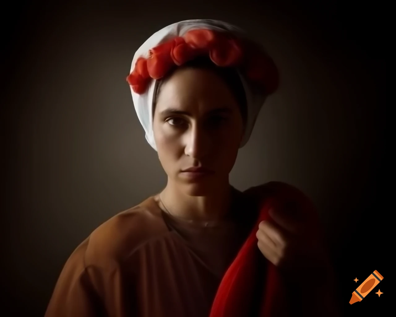 Hyperrealistic micro photoshoot of Saint Agatha of Catania