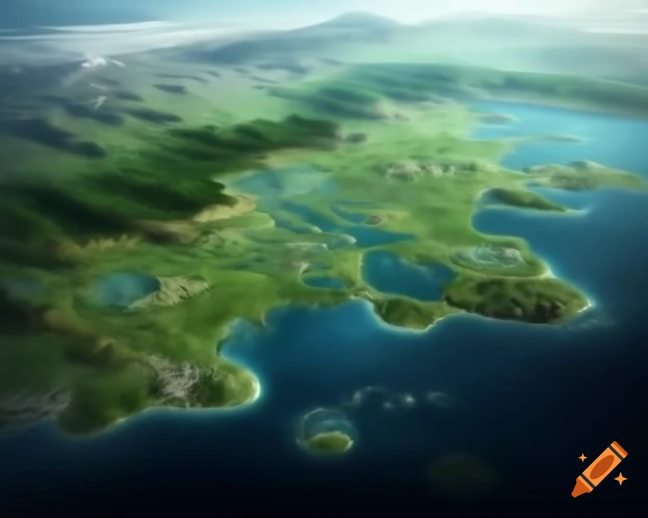 Lush, habitable Mars with blue oceans and terraforming features