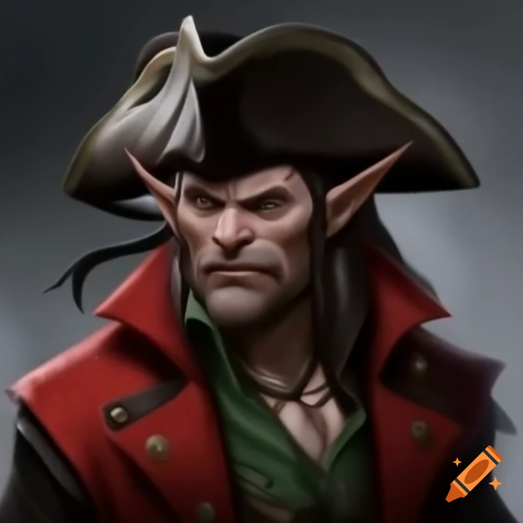 Male elven pirate with braided hair on pirate ship high fantasy on craiyon