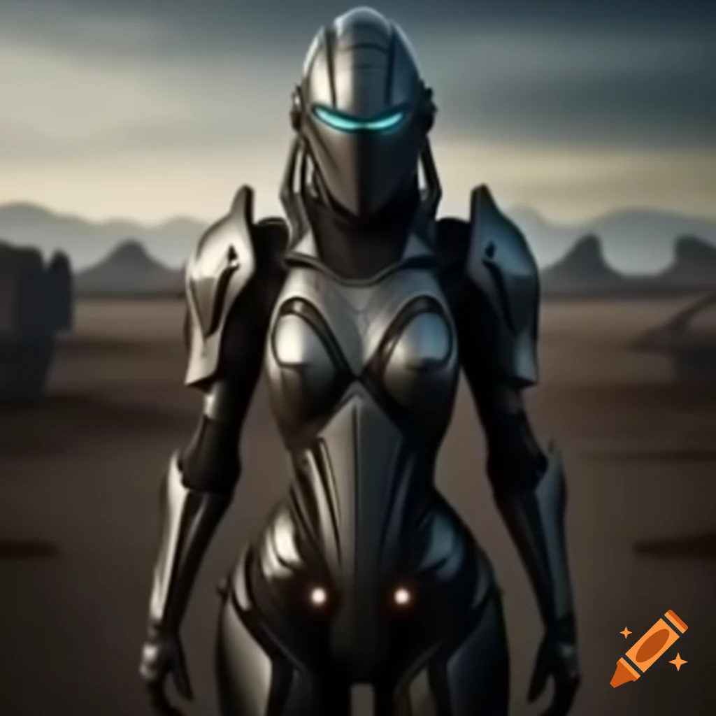 Futuristic knight in a wasteland setting