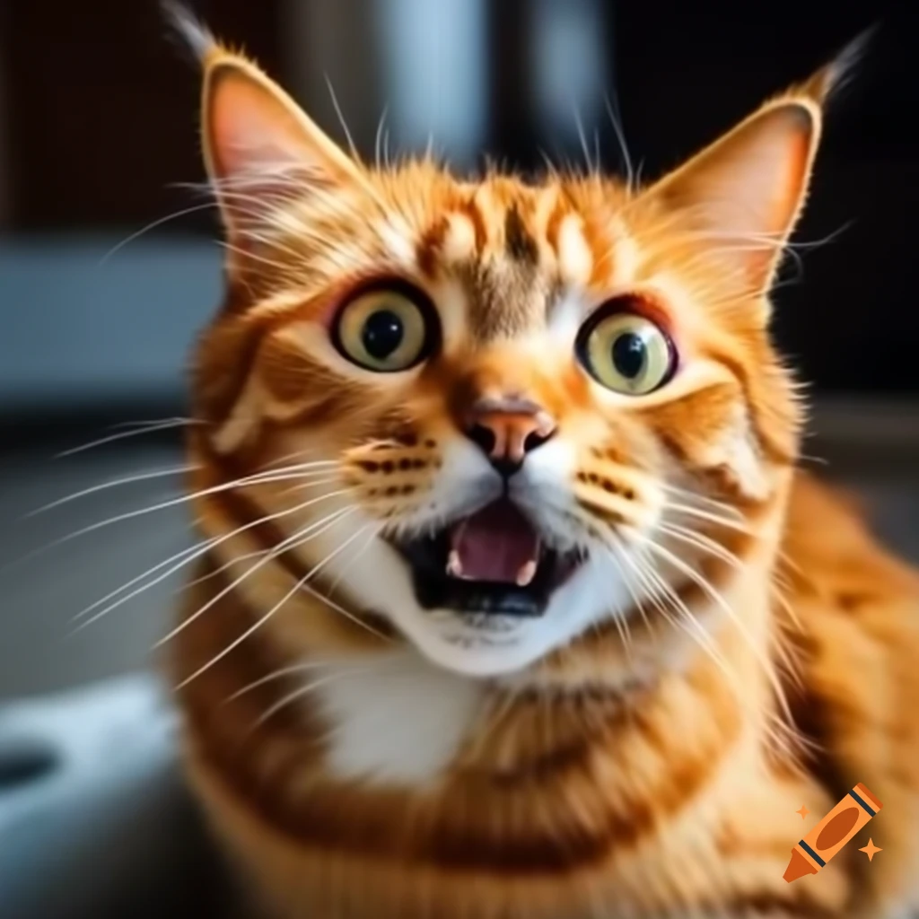 Close-up of a smiling red cat