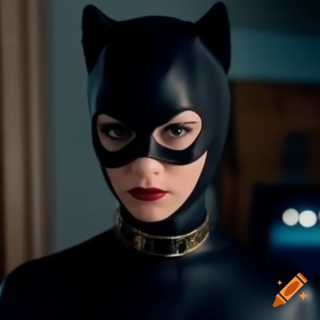 Katie McGrath portraying Catwoman in costume