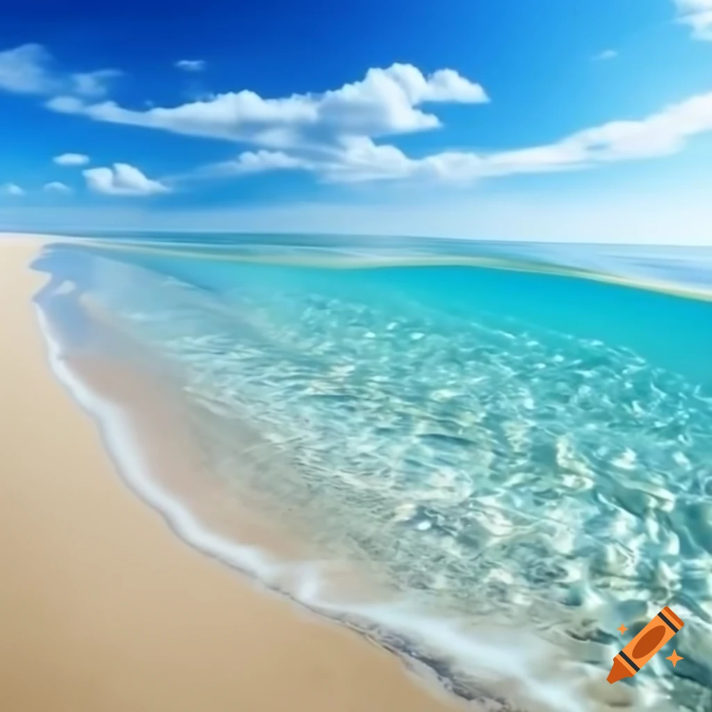 Beautiful sandy beach with crystal clear ocean
