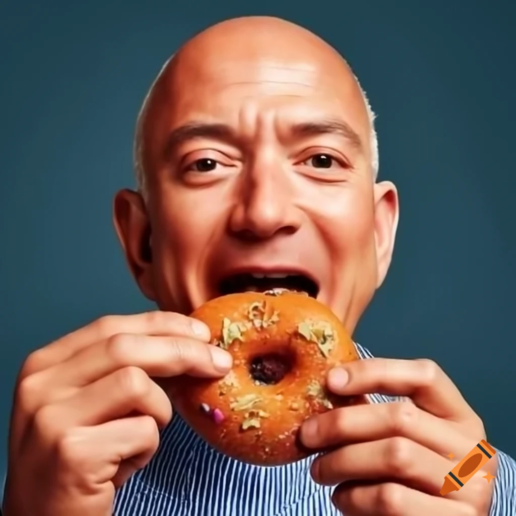 Jeff Bezos enjoying a donut