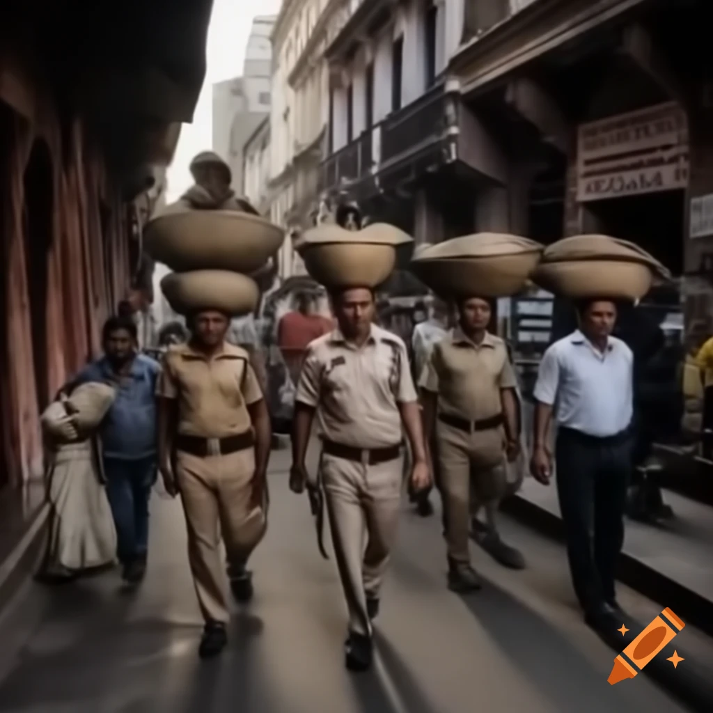 Bustling colonial India street scene with British officers and citizens gathering around snake bounty announcement