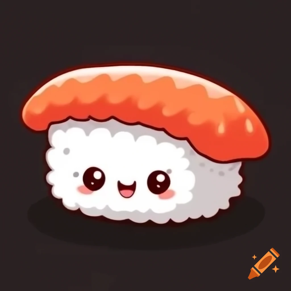 Cute sushi character with watery eyes