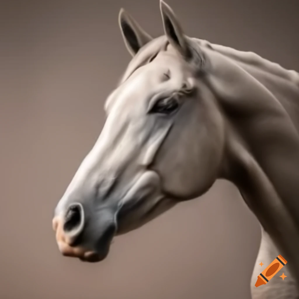 Horse skeleton with skin added to the head