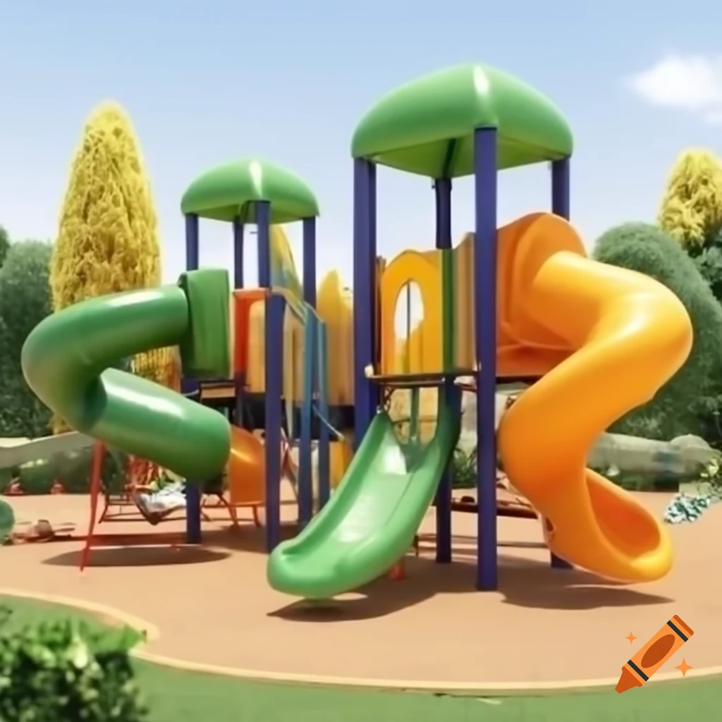 Bright colorful playground scene