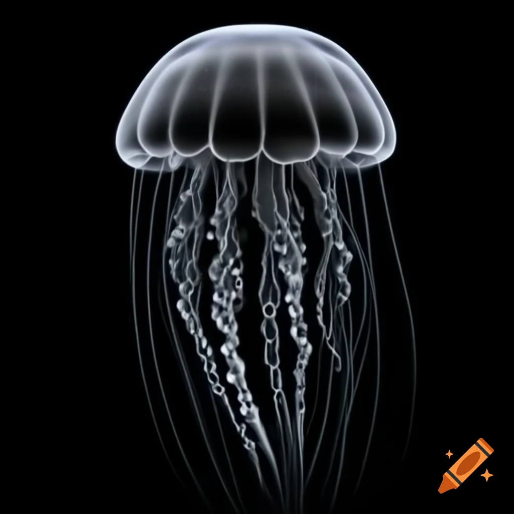 3D black jellyfish in a fantastical style