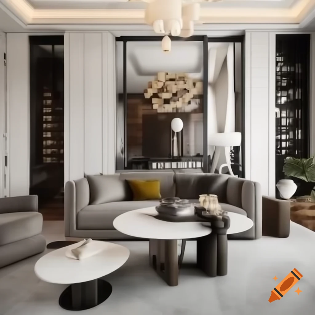 Luxurious apartment with modern sophisticated interior design