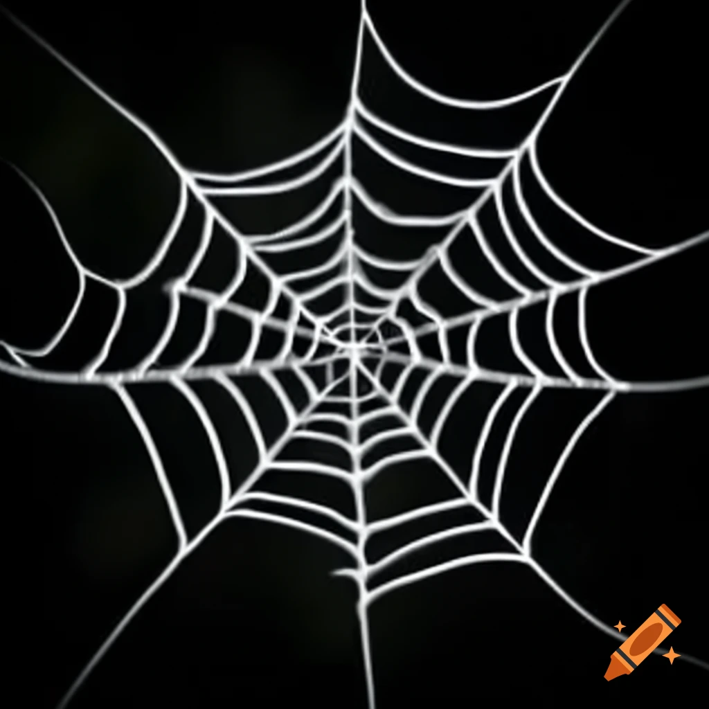 White spider web on black background on craiyon