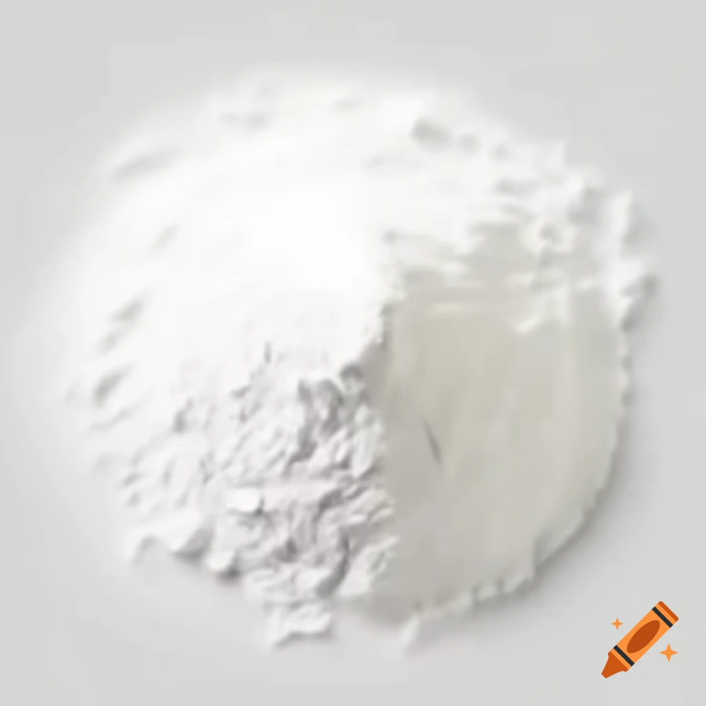 Magnesium oxide powder on light background, clear and readable