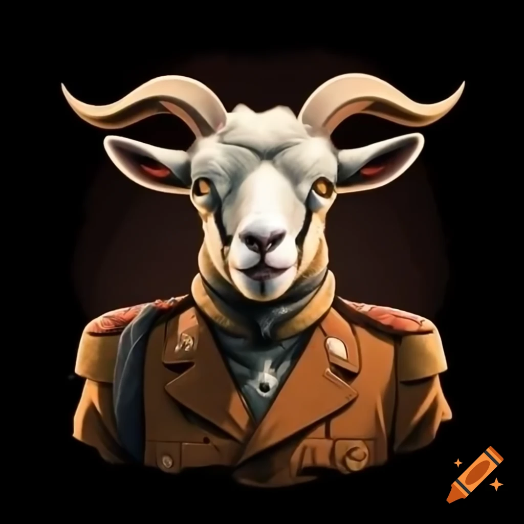 Billy goat dressed in World War 2 uniform