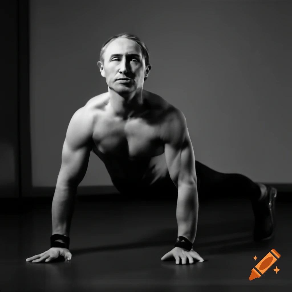 Vladimir Putin practicing squat yoga