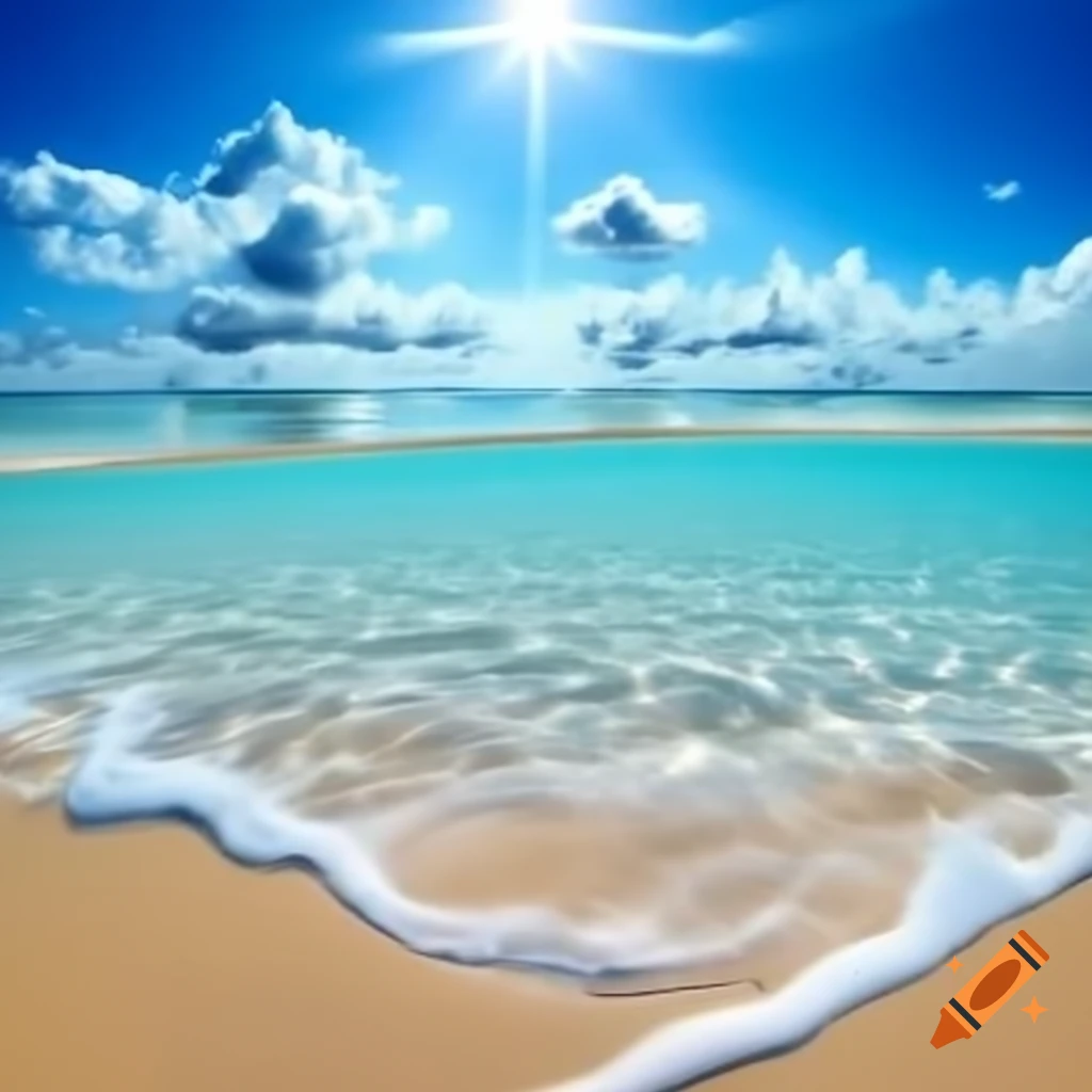 Beautiful sandy beach with crystal clear ocean